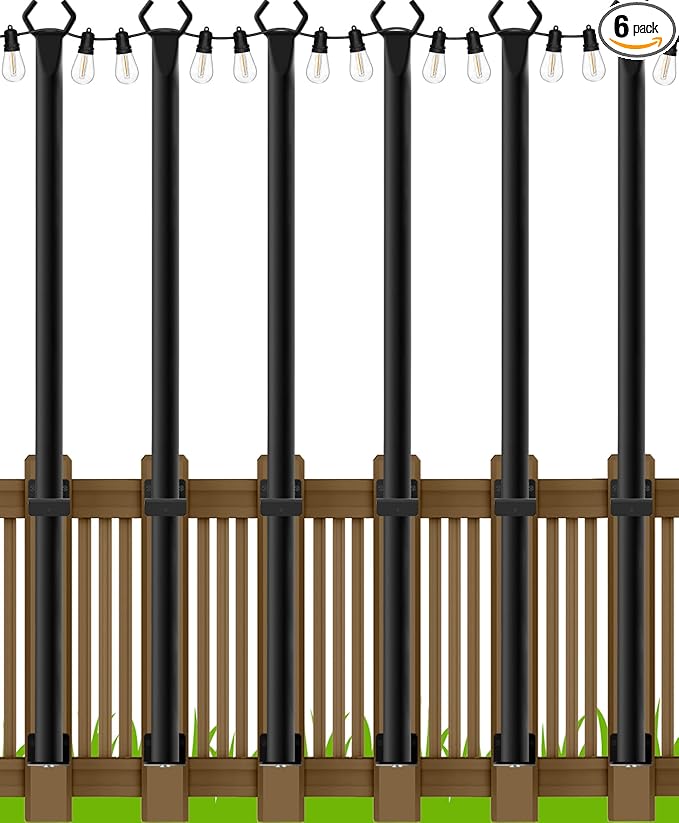 AILBTON 4.8Ft String Light Poles 6 Pack, Light Poles by AILBTON
