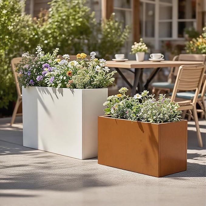 White Metal Planter Box 30" x 12" x 24" - Image 5