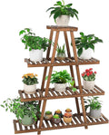 Ufine 4 Tier Wood Plant Stand Indoor Outdoor A Frame Plant Display Shelf by Ufine
