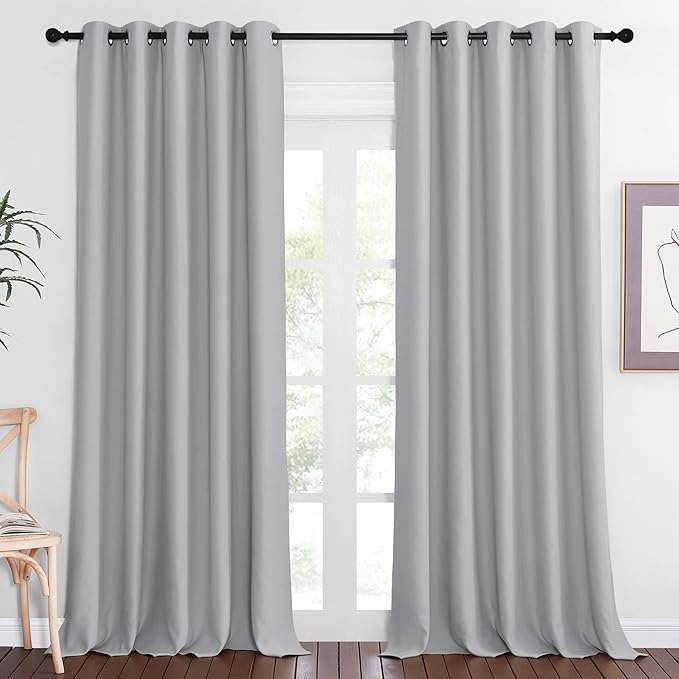 NICETOWN Blackout Silver Grey Curtain Vertical Blinds, Grommet Room Darkening by NICETOWN