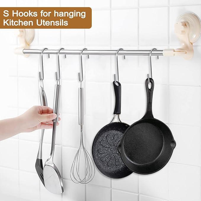 30 Pack 3 Inch S Hooks Heavy Duty Pan Pot Holder Rack Hooks Hanging Hangers S - Image 5