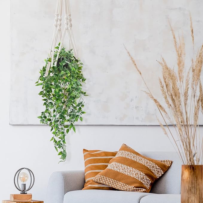 Whonline 2pcs Fake Hanging Plants, Artificial Potted Plants - Image 6