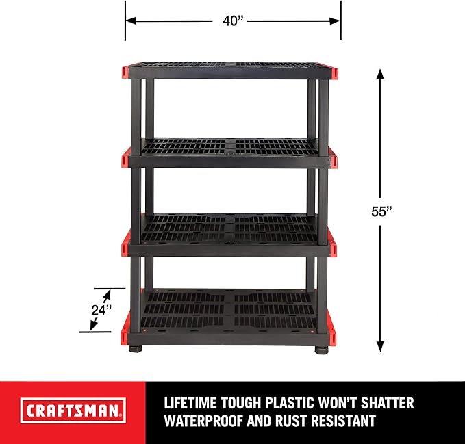 CX Craftsman 4-Tier Highly Durable Storage Rack, 4 Shleves That Support up to - Image 3