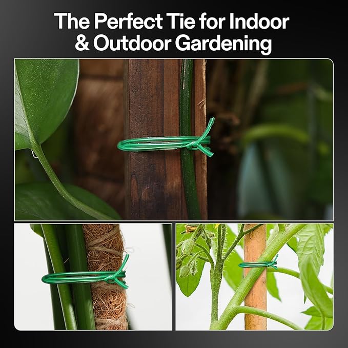 VIVOSUN Twist Ties, 164 ft PE-Coated Green Plant Ties - Image 6