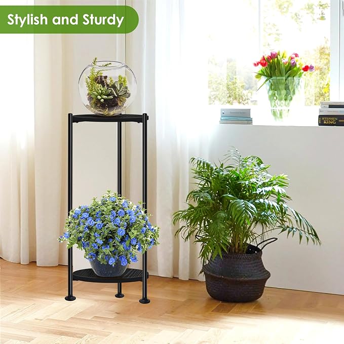 Plant Stand Indoor Outdoor, Heavy Duty Indoor Plant Shelf, 2 Tier Display Rack - Image 2