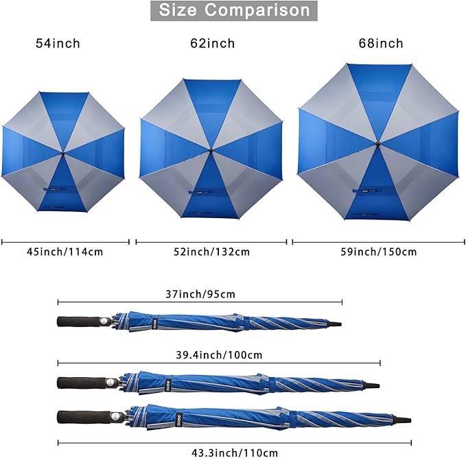 G4Free 47/54/62/68/72 Inch Automatic Open Golf Umbrella Oversize Extra Large - Image 8
