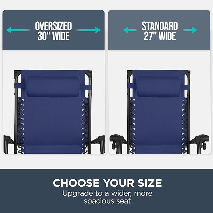 Best Choice Products 30” Wide Folding Zero Gravity Outdoor Recliner Patio - Image 4