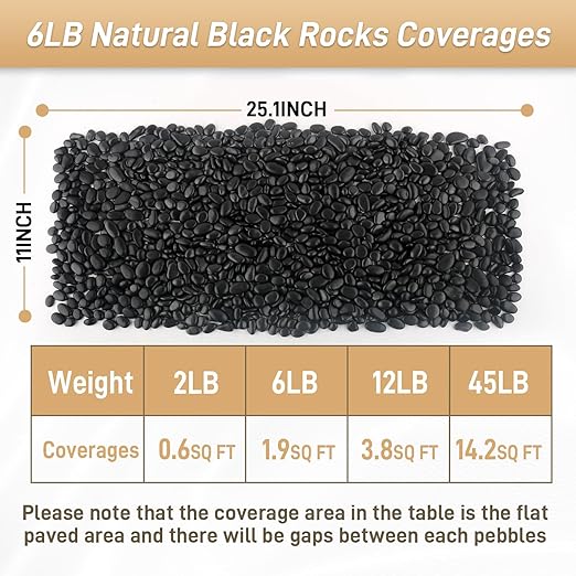 6lb Black Rocks for Planters- 1/4" - Image 5