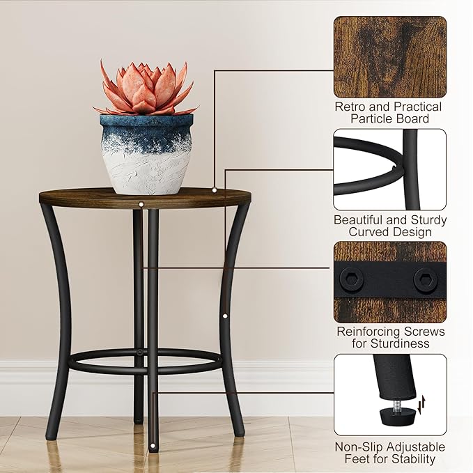 YINMIT Plant Stand Indoor, Round Plant Pots, Flower Pots - Image 5