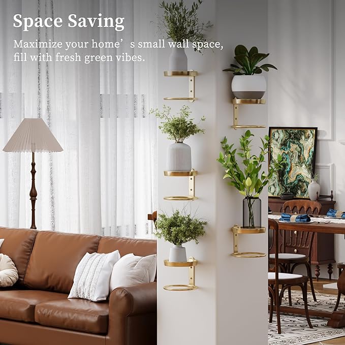 Metal Wall Planters Mid Century Modern Floating Shelves - Image 4