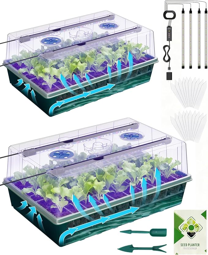 2PCS 120 Cell Self-Watering Seed Starter Tray Kit by GrowYourGreenParadise