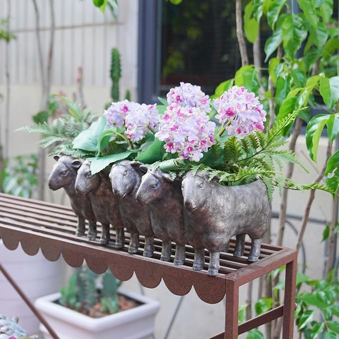 Newman House Studio Resin Sheep Planter Succulent Pot - Image 4