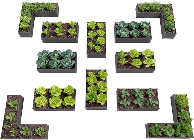 A ANLEOLIFE Set of 12 18 Inch Tall Raised Garden Beds Kit, Rectangular & by AAnleolife