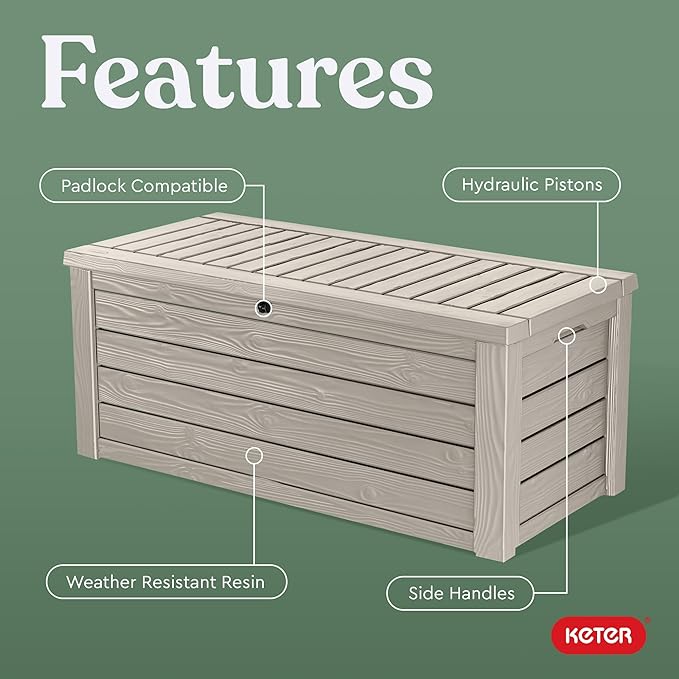 Keter Westwood 150 Gallon Resin Large Outdoor Storage Box - Image 4