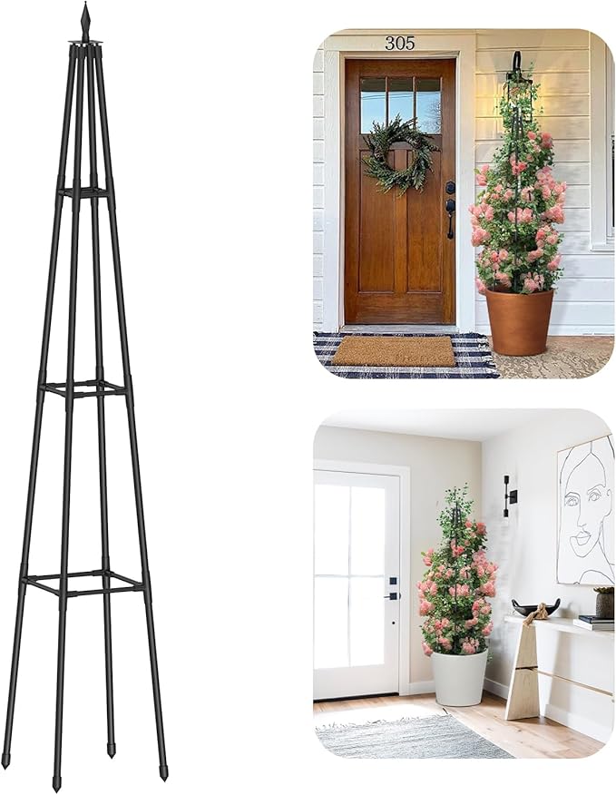 Obelisk Trellis for Climbing Plants Outdoor, 5.2 Ft Garden Trellis for Potted by Unknown