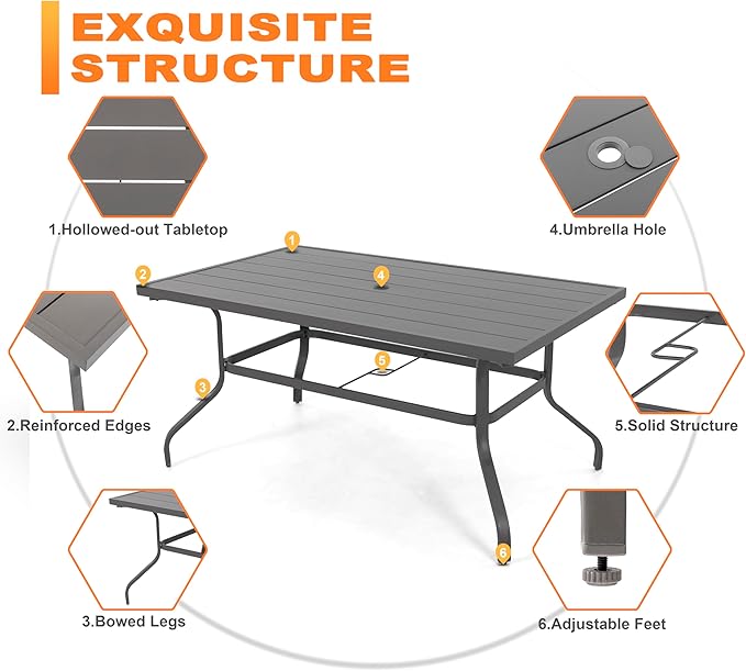 NUU GARDEN 7-Piece Outdoor Dining Set - Image 8