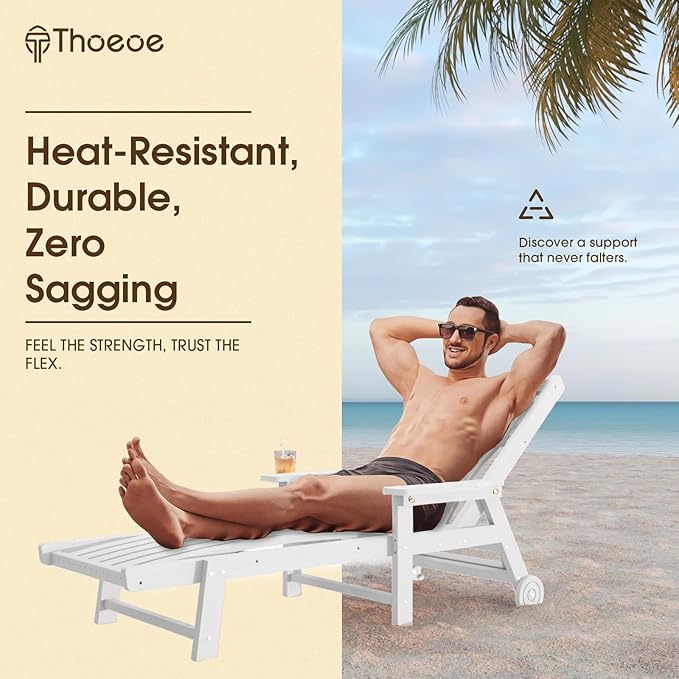 Patio Chaise Lounge Chair Set of 2, Oversized Lounge Chair Outdoor - Image 4