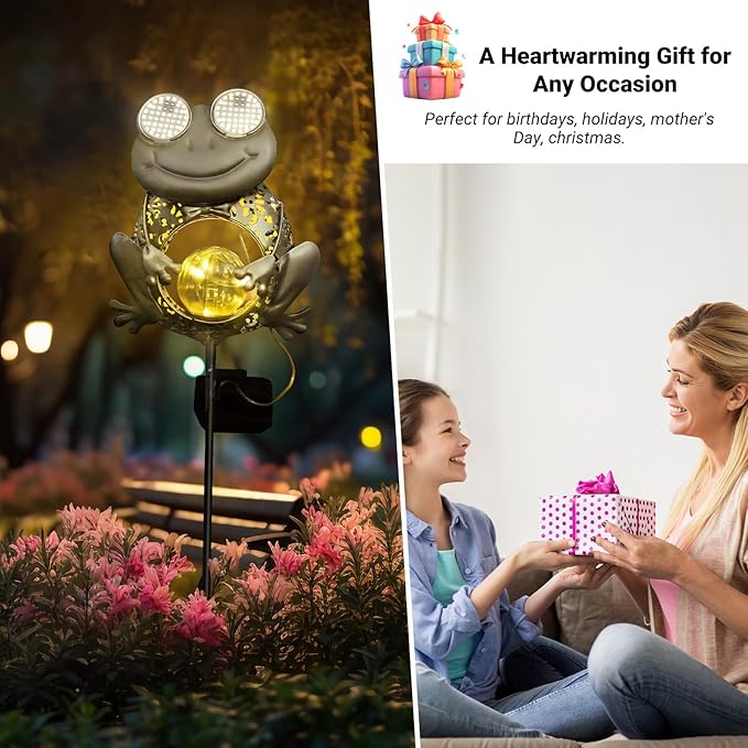 Solar Lights Outdoor Decor, Solar Frog Yard Decorations Outdoor, Garden - Image 6