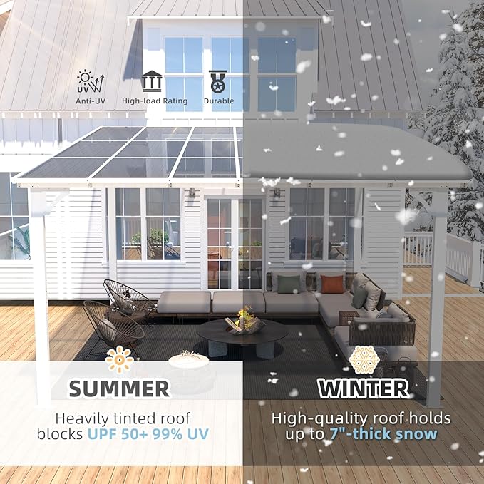AECOJOY 12' x 12' White Gazebo Outdoor Pergola - Image 2