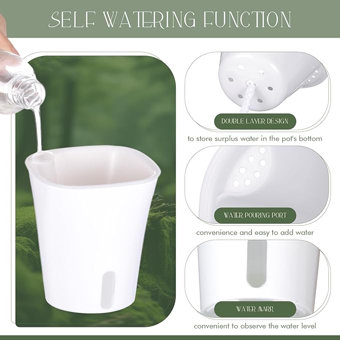 10 Pcs 3 Inch Self Watering Pots Self Watering Planters - Image 4