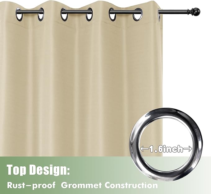HolidayIdeas Outdoor Curtains for Patio Waterproof, 8 Panels - Image 4