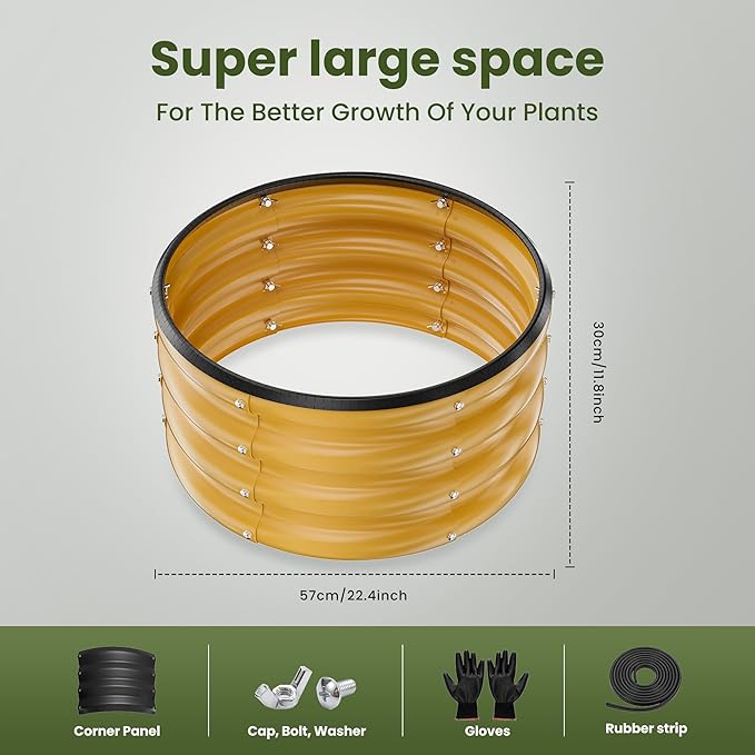 ZXZYHFTY Round Galvanized Raised Garden Bed kit, Round Large Metal Raised - Image 5