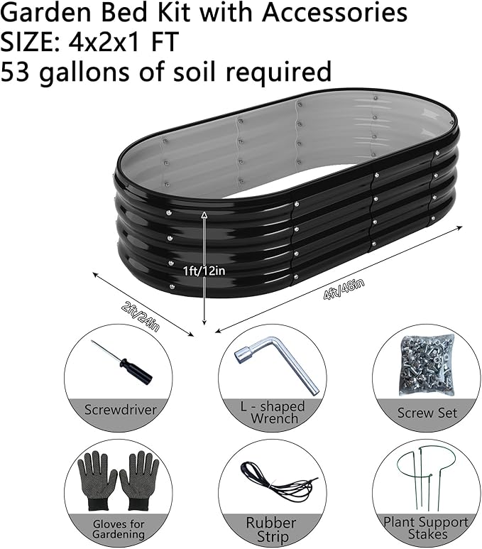 Galvanized Metal Planter Raised Garden Bed Kit - Image 2