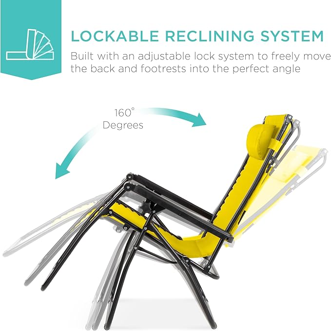 Best Choice Products Folding Zero Gravity Outdoor Recliner Patio Lounge Chair - Image 3