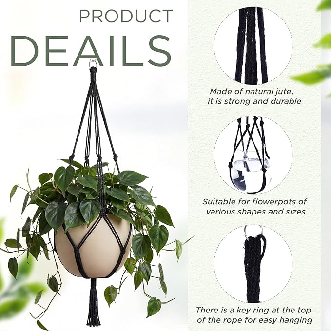 EBOOT 2 Pack 48 Inch Large Macrame Plant Hanger Rope to Hang Flower Pot Plant - Image 3