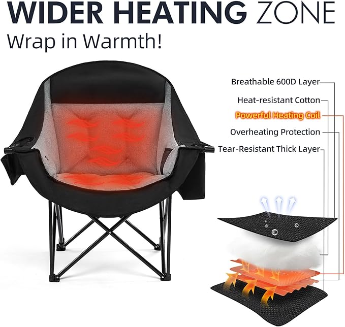 Heated Oversized Camping Chair - Image 3