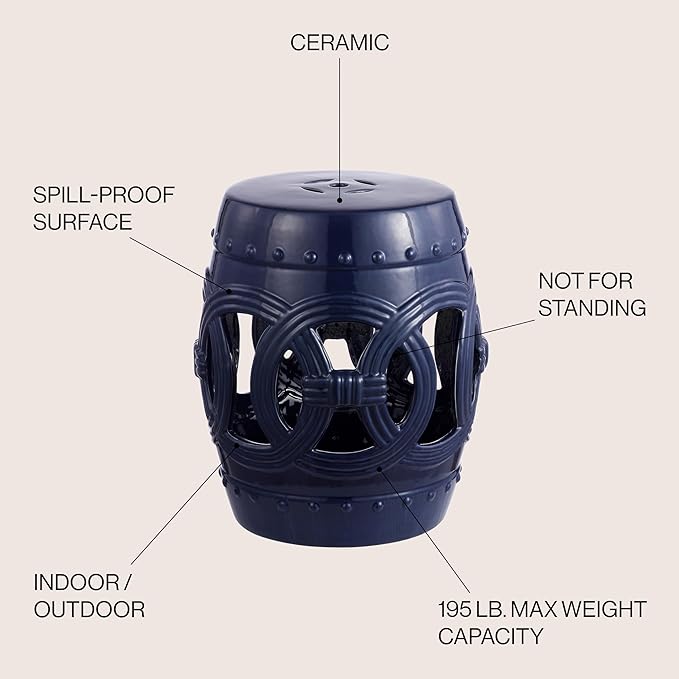 JONATHAN Y TBL1022B Lucky Coins 16" Chinese Ceramic Drum Indoor/Outdoor Garden - Image 5