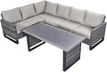 Belord Outdoor Sectional Sofa 6 Seater L Shaped Couch Wicker Patio Conversation by Belord