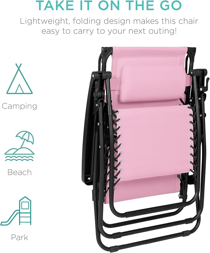 Best Choice Products Folding Zero Gravity Outdoor Recliner Patio Lounge Chair - Image 7