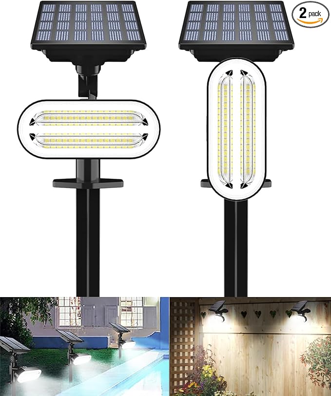 Solar Spot Lights Outdoor, 3 Lighting Modes Landscape Spotlights, IP65 by HAARAY