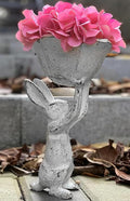 Antique White Cast Iron Rabbit by Gardy