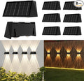 8-Pack Solar Fence Lights, Up & Down Lighting, 50LM/25LM 4 Modes, IP65 by Involux