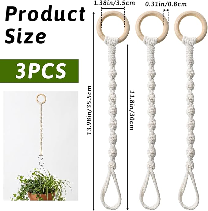 3 Pcs Adjustable Macrame Plant Hanger Extenders - Image 4