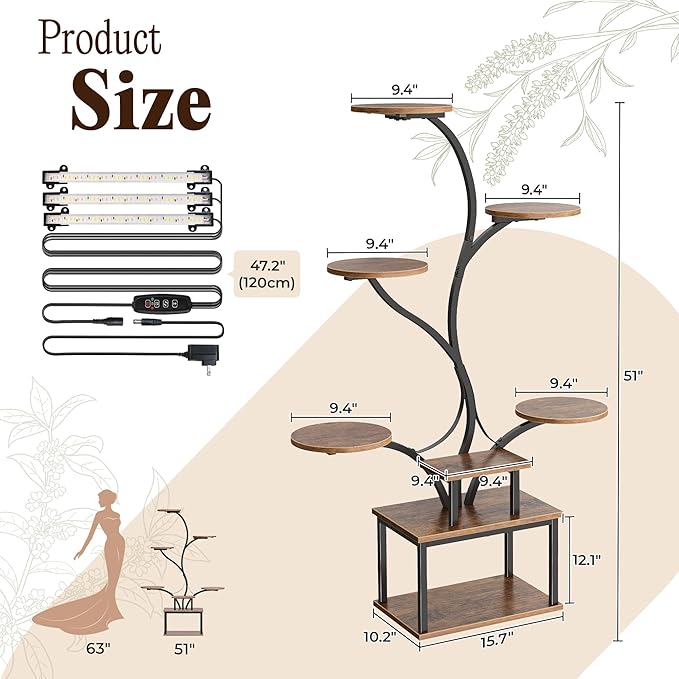 PRAISUN 51 Inch Plant Stand - Image 7