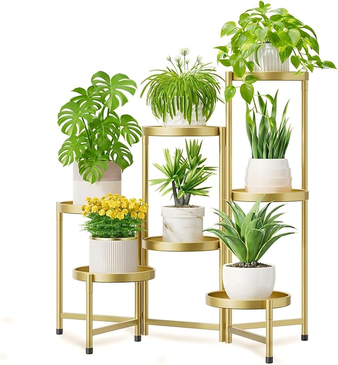 iDavosic.ly 7 Tier Large Plant Stand Indoor, 10 Inch Wide Tall Corner Metal by iDavosicly