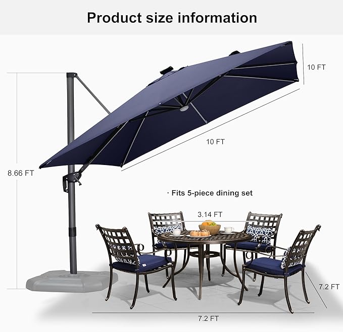 PURPLE LEAF 10 Feet Patio Umbrella - Image 8