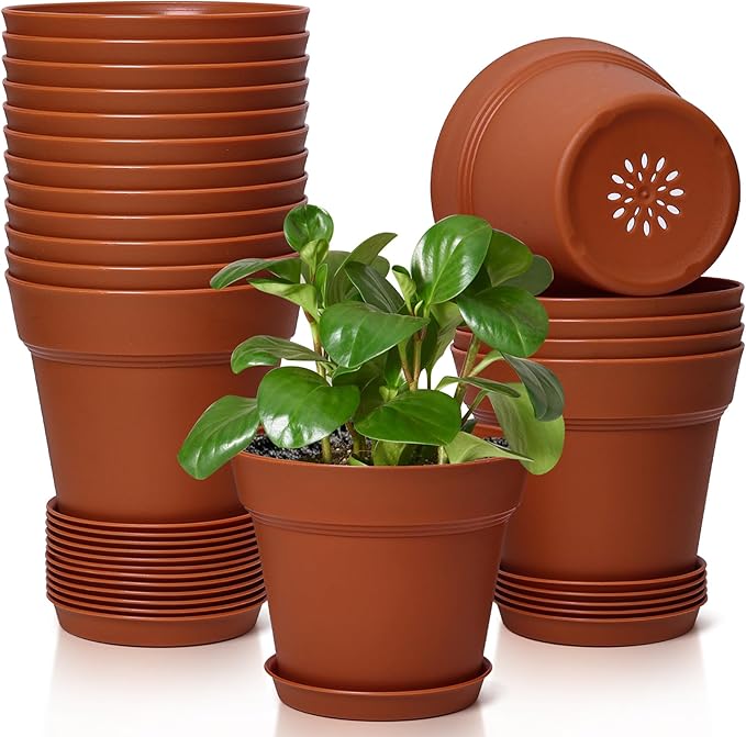 T4U Flower Pots 18-Pack, 5 Inch Plant Pot by T4U