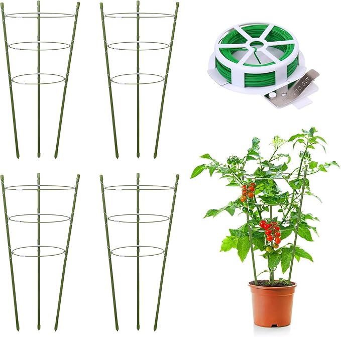 4 Pack Plant Support Tomato Cages by TOCCYARD