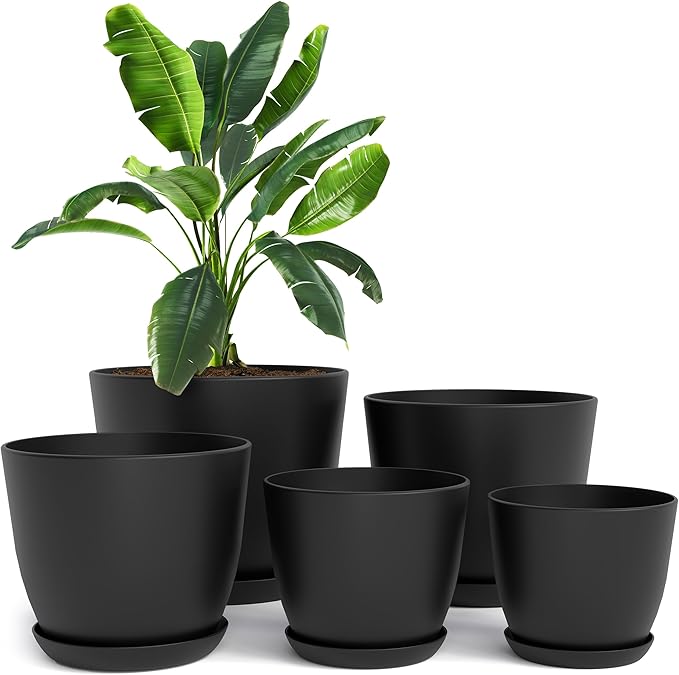 Utopia Home - Plant Pots Indoor - 7/6.6/6/5.3/4.8 Inches Flower Pots by UTOPIAHOME