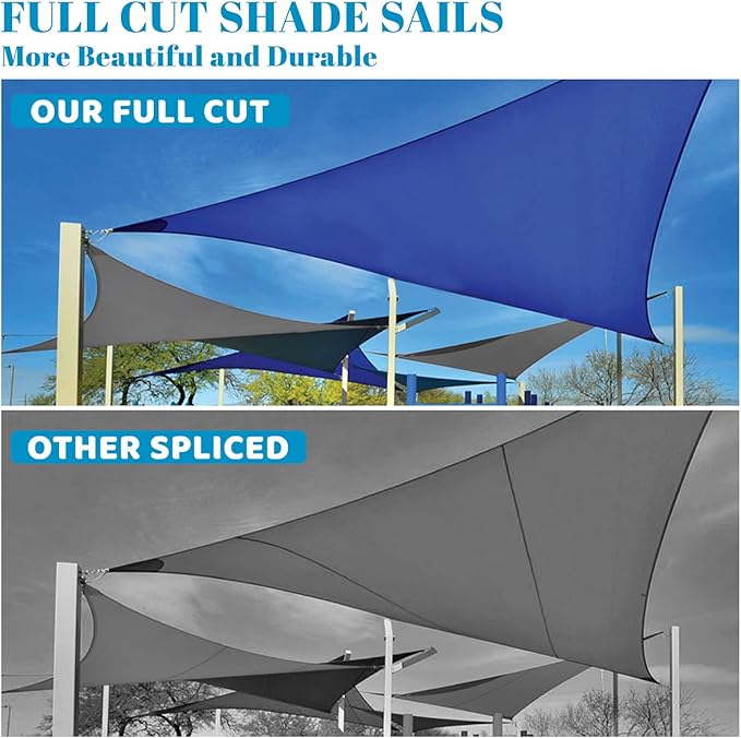 SUNLAX Custom Size 10'x18'x20.6' Turquoise Blue Sun Shade Sail Right Triangle - Image 5