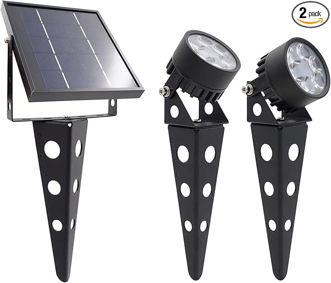 Legacy Mini 50X Twin Solar-Powered Spot Lights LED Spotlight Flag Pole Light by SolarLightMart