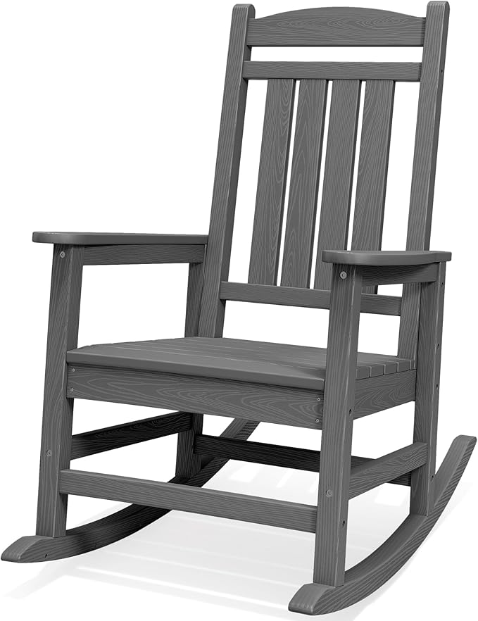 SERWALL Outdoor Rocking Chair, HDPE Patio Rocking Chair All-Weather Porch Rocker by SERWALL