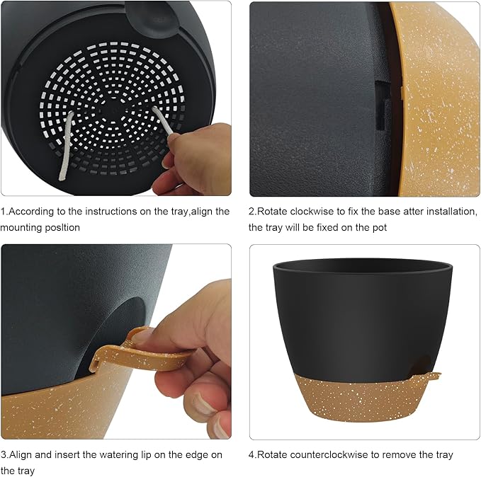 12 Inch Large Self Watering Pots, Flower Pots - Image 4