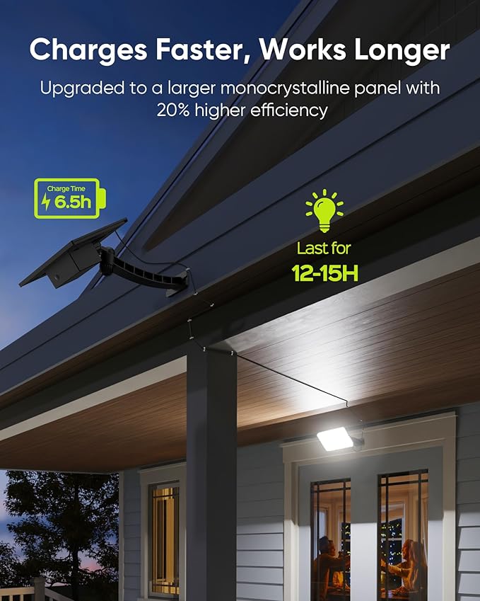 JACKYLED 1000 Lumens 299 LED Solar Lights Outdoor Bright Solar Dusk to Dawn - Image 7