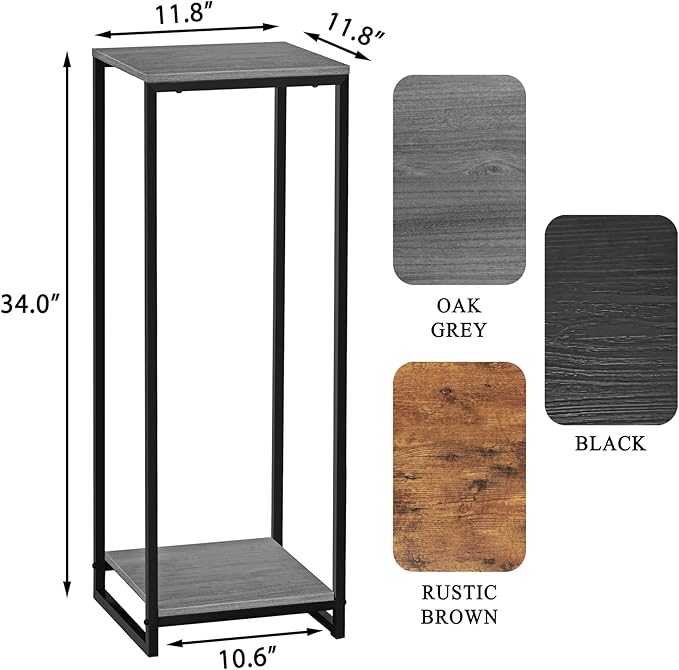 34" Tall Plant Stand Indoor, 2-Tier Modern Plant Shelf, Corner Flower Pot - Image 2