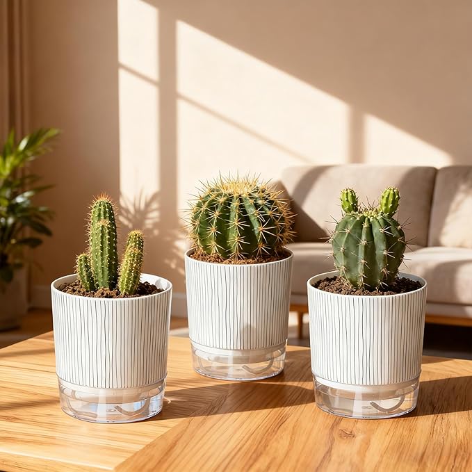 3 Pack Self Watering Pots Set, 4 Inch Self Watering Pots - Image 7